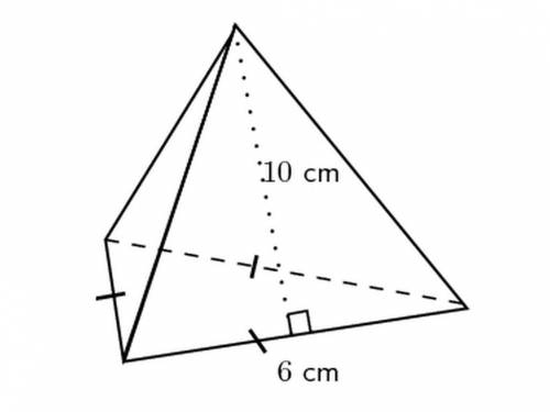 What is the volume of the triangular pyramid in the image? Round to the nearest tenth.