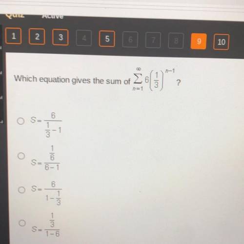 Which equation gives the sum of...?