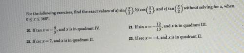 Trigonometry Homework please help me