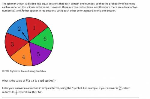 The spinner shown is divided into equal sections that each contain one number, so that the probabil