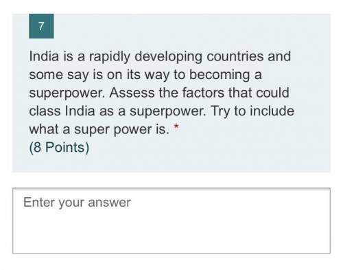 Factors that could class India as a superpower and what a superpower is.