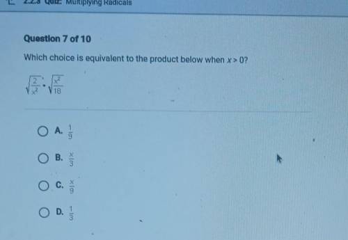 Which choice is equivalent to the product below when x > 0?​
