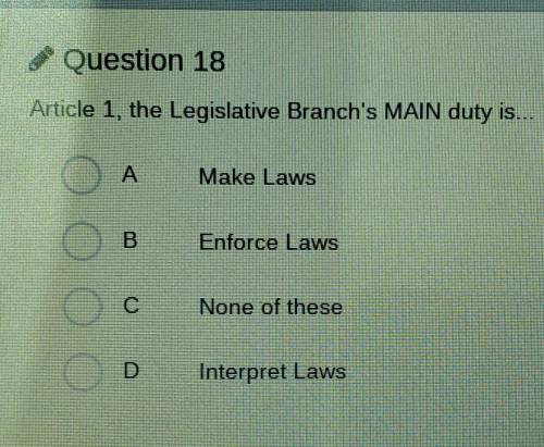 The legislative branches main duty is?​