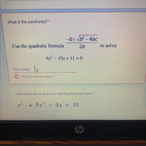 Quadratic formula please help