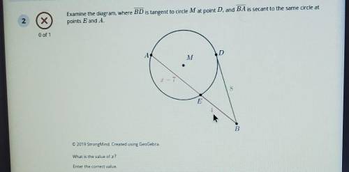 Eemine the diagram, where BD is tangent to cirde N at point D. and BA is secant to the same cirde a