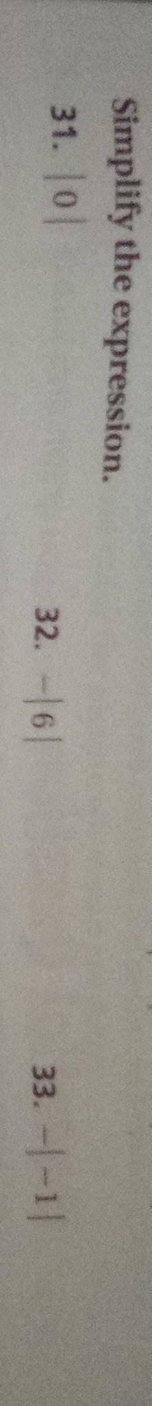 Simplify the expression. 31. l 10 l could someone explain how to do this? best answer gets brainles