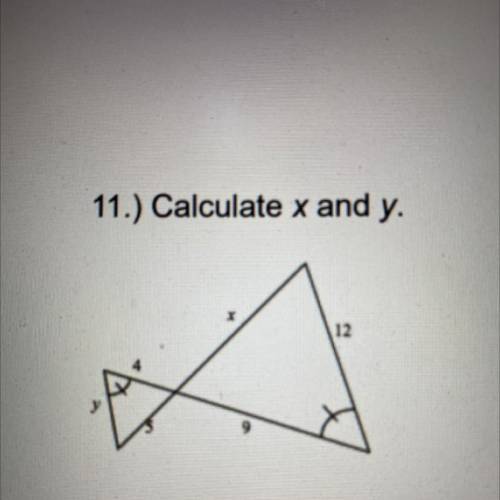 11.) Calculate x and y.