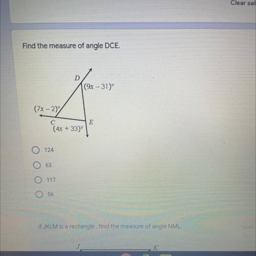 Find the measure of angle DCE