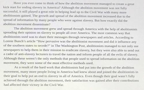 Hey y’all is anyone willing to help me finish my research

It’s about how the abolition movement g