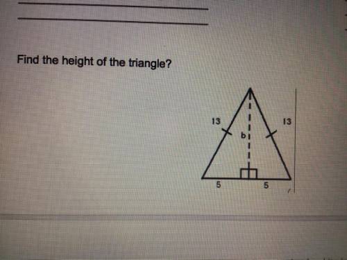 Find the height of the triangle?

Help help help help help help help help help help help help help