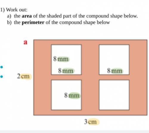 Whats the area and perimeter to the shape below?
