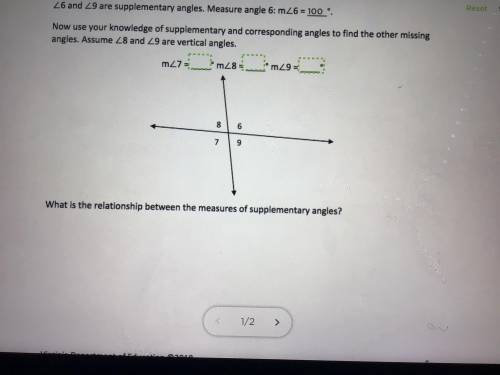 What are the missing angles? What is the relationship between the measures of supplementary angles?