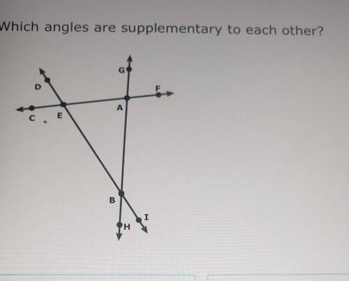 Which angles are supplementary to each other​