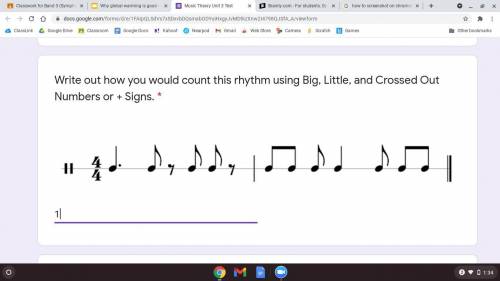 Write out how you would count this rhythm using Big, Little, and Crossed Out Numbers or + Signs.