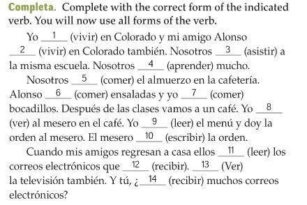 Please answer this it’s for spanish 1 and i don’t know how to do it