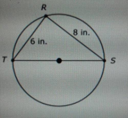 In the figure below the vertices of triangle RST are on a circle

●Line segment TS contains the ce