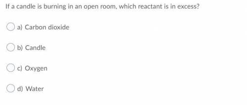 If a candle is burning in an open room, which reactant is in excess?