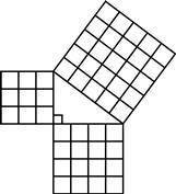 A right triangle is formed by squares made up of identical square blocks as shown.

Which statemen