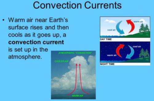 Use the picture to explain how CONVECTION heat transfers could be responsible for the weather in ou