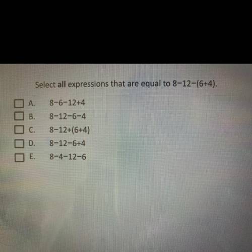 Select all expressions that are equal