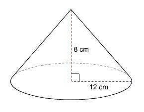 What is the approximate volume of the cone?

Use 3.14 for π.
1206 cm³
2170 cm³
3260 cm³
6510 cm³