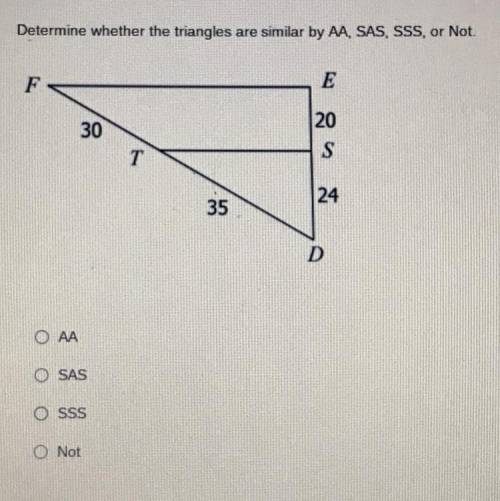 Are the triangles AA, SAS, SSS or not similar ?