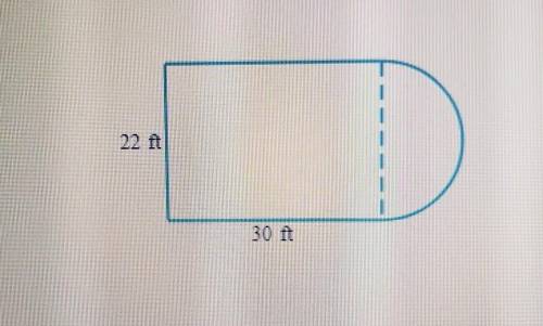 A rose garden is formed by joining a rectangle and a semicircle, as shown below. The rectangle is 3