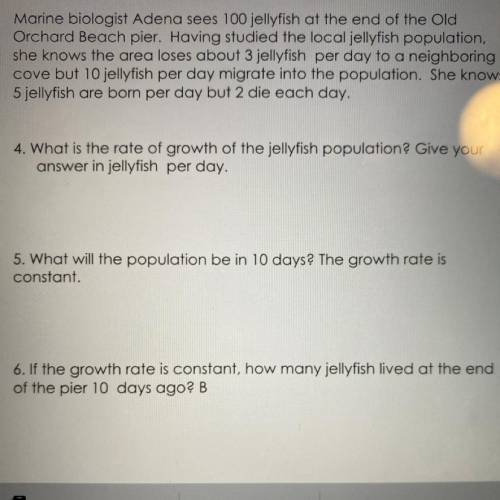 What is the rate of growth of the jellyfish population?

what will the population be in 10 days?
i