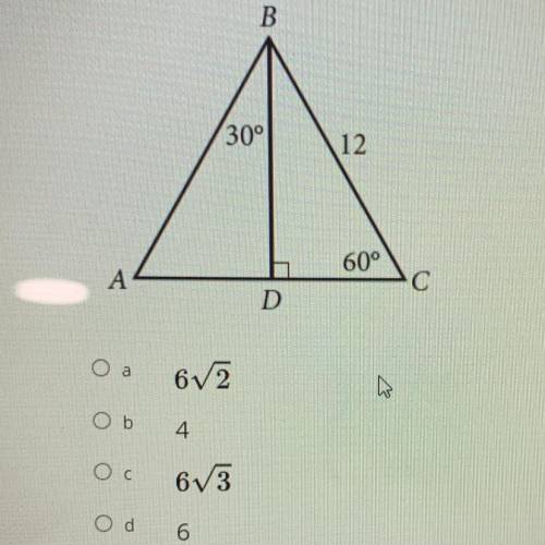 In triangle ABC, what is the length of segment AD?