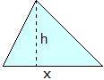If x = 9 units and h = 5 units, then what is the area of the triangle shown?

A. 
12.5 square unit
