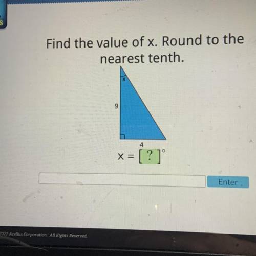 Find the value if x. Round to the nearest tenth