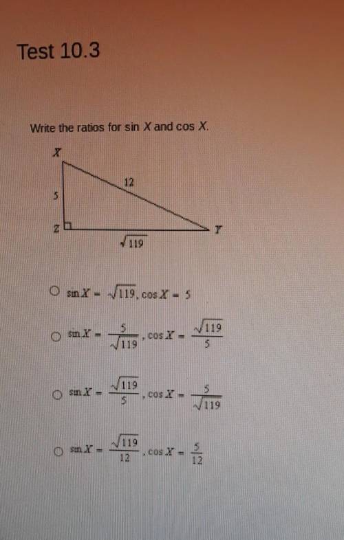 Need help on this test question ​