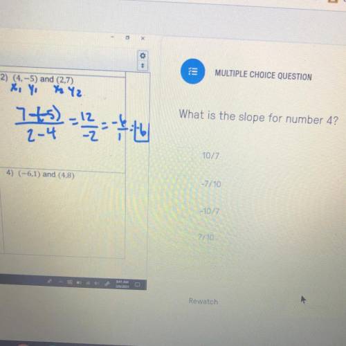 What is the slope for number 4?