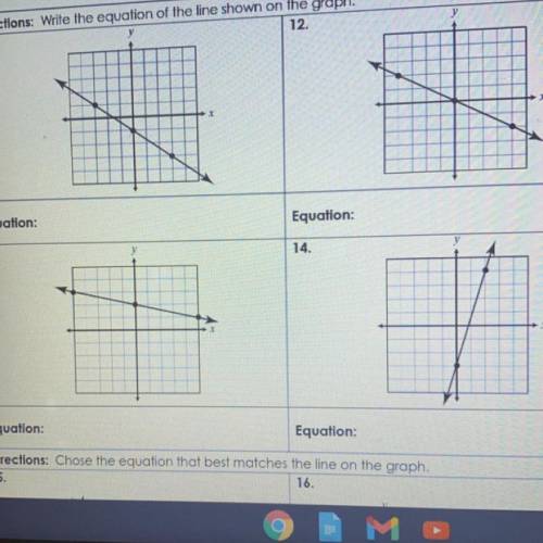 I need to know the equation of the line shown on the graph. It would be greatly appreciated for any