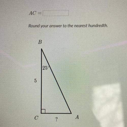 Find AC=__
Round your answer to the nearest hundredth