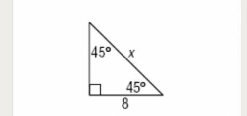 Need help ASAP !!!
Solve for x WITHOUt trig