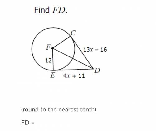 Find FD. 
(Round to the nearest tenth)
Please help!!