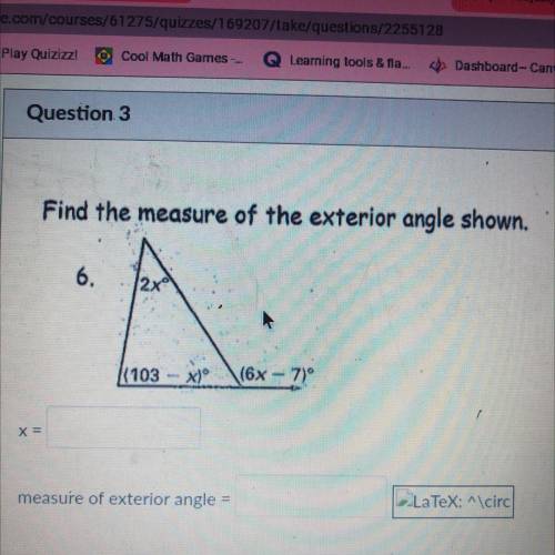 What is the exterior angle?