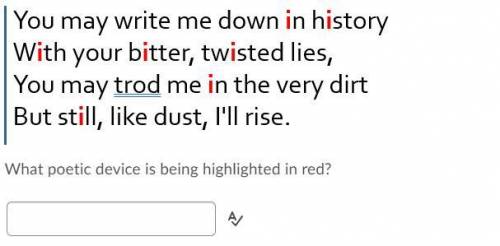 What poetic device is being highlighted in red?