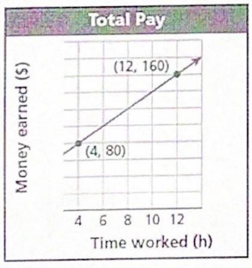 Using the same graph, determine the total pay earned for working 30 hours?
