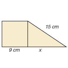 Please help me with this.

The figure below consists of a square and a right triangle. Find the mi