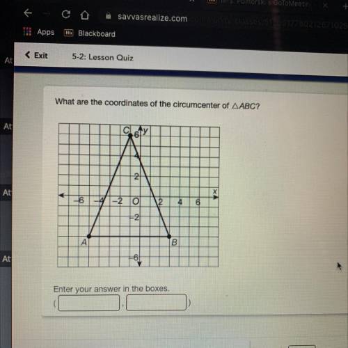 What are the coordinates of the circumcenter of ABC