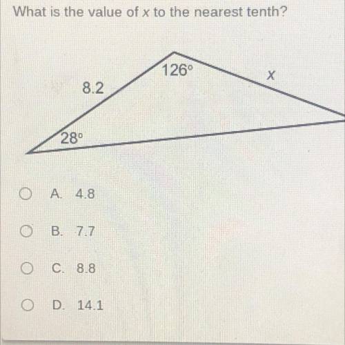 What is the value of x to the nearest tenth