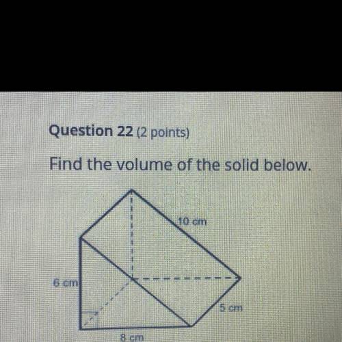 Find the volume of the solid below.