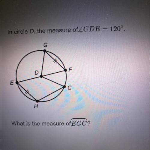 In circle D, the measure of