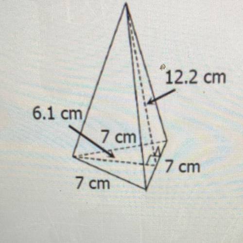 Find the surface area of the pyramid below.
