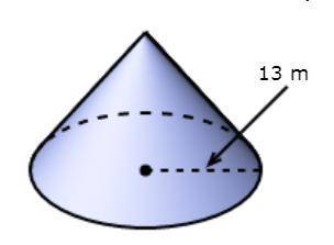 The volume of this cone is 3,183.96 cubic meters. what is the height of the cone?