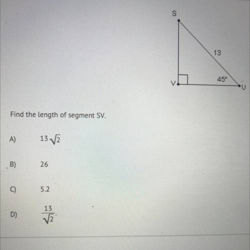 HELP
Find the length of segment SV.