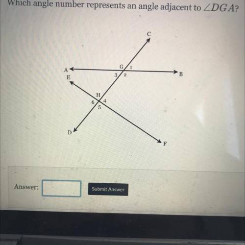 Which angle number represents an angle adjacent to