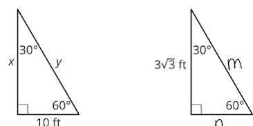 Solve for the unknown side lengths in each triangle